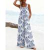 image:imageEkouaer Womens Casual Overalls Loose Wide Leg Jumpsuits Summer Boho Floral Printed Baggy Rompers with PocketsWhite Italian Print