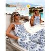 image:imageEkouaer Womens Casual Overalls Loose Wide Leg Jumpsuits Summer Boho Floral Printed Baggy Rompers with PocketsWhite Italian Print
