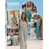 image:imageEkouaer Womens Casual Overalls Loose Wide Leg Jumpsuits Summer Boho Floral Printed Baggy Rompers with PocketsWhite Italian Print