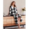 image:imageEkouaer Womens Flannel Robe Zipper Front Robes Full Length BathrobeSXXLBlack  White Plaid