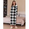 image:imageEkouaer Womens Flannel Robe Zipper Front Robes Full Length BathrobeSXXLBlack  White Plaid