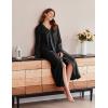 image:imageEkouaer Womens Flannel Robe Zipper Front Robes Full Length BathrobeSXXLBlack