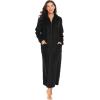 image:imageEkouaer Womens Flannel Robe Zipper Front Robes Full Length BathrobeSXXLBlack