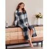 image:imageEkouaer Womens Flannel Robe Zipper Front Robes Full Length BathrobeSXXLBlack Blue Green Plaid