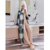 image:imageEkouaer Womens Flannel Robe Zipper Front Robes Full Length BathrobeSXXLBlack Blue Green Plaid