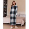 image:imageEkouaer Womens Flannel Robe Zipper Front Robes Full Length BathrobeSXXLBlack Blue Green Plaid