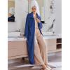 image:imageEkouaer Womens Flannel Robe Zipper Front Robes Full Length BathrobeSXXLDark Blue