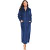 image:imageEkouaer Womens Flannel Robe Zipper Front Robes Full Length BathrobeSXXLDark Blue