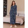 image:imageEkouaer Womens Flannel Robe Zipper Front Robes Full Length BathrobeSXXLDark BlueWhite Stars