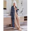image:imageEkouaer Womens Flannel Robe Zipper Front Robes Full Length BathrobeSXXLDark BlueWhite Stars