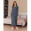 image:imageEkouaer Womens Flannel Robe Zipper Front Robes Full Length BathrobeSXXLDark Grey