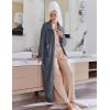 image:imageEkouaer Womens Flannel Robe Zipper Front Robes Full Length BathrobeSXXLDark Grey