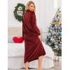 image:imageEkouaer Womens Flannel Robe Zipper Front Robes Full Length BathrobeSXXLDark Red