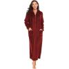 image:imageEkouaer Womens Flannel Robe Zipper Front Robes Full Length BathrobeSXXLDark Red