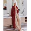 image:imageEkouaer Womens Flannel Robe Zipper Front Robes Full Length BathrobeSXXLDark Red