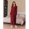 image:imageEkouaer Womens Flannel Robe Zipper Front Robes Full Length BathrobeSXXLDark Red