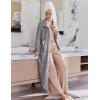 image:imageEkouaer Womens Flannel Robe Zipper Front Robes Full Length BathrobeSXXLGrey