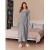 image:imageEkouaer Womens Flannel Robe Zipper Front Robes Full Length BathrobeSXXLGrey