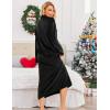 image:imageEkouaer Womens Flannel Robe Zipper Front Robes Full Length BathrobeSXXLHblack