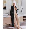 image:imageEkouaer Womens Flannel Robe Zipper Front Robes Full Length BathrobeSXXLHblack