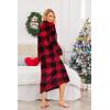 image:imageEkouaer Womens Flannel Robe Zipper Front Robes Full Length BathrobeSXXLRed  Black Plaid