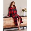 image:imageEkouaer Womens Flannel Robe Zipper Front Robes Full Length BathrobeSXXLRed  Black Plaid