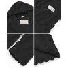 image:imageEkouaer Womens Hooded Bathrobe Plush Short Robe Super Soft Fleece Robe Luxury Sleepwear with PocketsA Blackjacquard