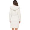 image:imageEkouaer Womens Hooded Bathrobe Plush Short Robe Super Soft Fleece Robe Luxury Sleepwear with PocketsA Whitejacquard
