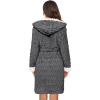 image:imageEkouaer Womens Hooded Bathrobe Plush Short Robe Super Soft Fleece Robe Luxury Sleepwear with PocketsDard Greyjacquard