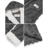 image:imageEkouaer Womens Hooded Bathrobe Plush Short Robe Super Soft Fleece Robe Luxury Sleepwear with PocketsDard Greyjacquard