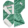 image:imageEkouaer Womens Hooded Bathrobe Plush Short Robe Super Soft Fleece Robe Luxury Sleepwear with PocketsGreenjacquard