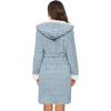 image:imageEkouaer Womens Hooded Bathrobe Plush Short Robe Super Soft Fleece Robe Luxury Sleepwear with PocketsLight Bluejacquard
