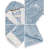 image:imageEkouaer Womens Hooded Bathrobe Plush Short Robe Super Soft Fleece Robe Luxury Sleepwear with PocketsLight Bluejacquard