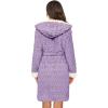 image:imageEkouaer Womens Hooded Bathrobe Plush Short Robe Super Soft Fleece Robe Luxury Sleepwear with PocketsPurplejacquard