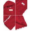 image:imageEkouaer Womens Hooded Bathrobe Plush Short Robe Super Soft Fleece Robe Luxury Sleepwear with PocketsRedjacquard
