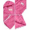 image:imageEkouaer Womens Hooded Bathrobe Plush Short Robe Super Soft Fleece Robe Luxury Sleepwear with PocketsRose Redjacquard