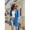 image:imageEkouaer Womens Nightgown and Robe Set 34 Sleeves Robes 2 Piece Bathrobe Set Vneck Lace Cami Sleepwear with Pockets S2XLRoyal Blue