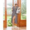 image:imageEkouaer Womens Robe Long Bathrobe Lightweight Soft Knit Kimono Robes Ladies Casual Sleepwear S3XLAdim Gray
