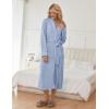 image:imageEkouaer Womens Robe Long Bathrobe Lightweight Soft Knit Kimono Robes Ladies Casual Sleepwear S3XLAlight Blue