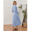 image:imageEkouaer Womens Robe Long Bathrobe Lightweight Soft Knit Kimono Robes Ladies Casual Sleepwear S3XLAlight Blue