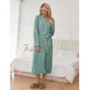 image:imageEkouaer Womens Robe Long Bathrobe Lightweight Soft Knit Kimono Robes Ladies Casual Sleepwear S3XLBright Green