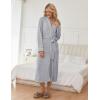 image:imageEkouaer Womens Robe Long Bathrobe Lightweight Soft Knit Kimono Robes Ladies Casual Sleepwear S3XLLight Grey