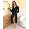 image:imageEkouaer Womens Robe Long Knit Kimono Bathrobe Lightweight Sleepwear Soft Ladies Loungewear with Pockets SXXLBlack