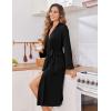 image:imageEkouaer Womens Robe Long Knit Kimono Bathrobe Lightweight Sleepwear Soft Ladies Loungewear with Pockets SXXLBlack