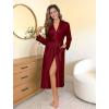image:imageEkouaer Womens Robe Long Knit Kimono Bathrobe Lightweight Sleepwear Soft Ladies Loungewear with Pockets SXXLBurgundy