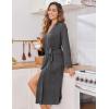 image:imageEkouaer Womens Robe Long Knit Kimono Bathrobe Lightweight Sleepwear Soft Ladies Loungewear with Pockets SXXLDark Gray