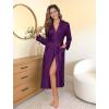 image:imageEkouaer Womens Robe Long Knit Kimono Bathrobe Lightweight Sleepwear Soft Ladies Loungewear with Pockets SXXLDark Purple
