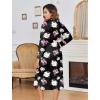 image:imageEkouaer Womens Robe Long Knit Kimono Bathrobe Lightweight Sleepwear Soft Ladies Loungewear with Pockets SXXLFloral Black