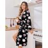 image:imageEkouaer Womens Robe Long Knit Kimono Bathrobe Lightweight Sleepwear Soft Ladies Loungewear with Pockets SXXLFloral Black