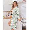 image:imageEkouaer Womens Robe Long Knit Kimono Bathrobe Lightweight Sleepwear Soft Ladies Loungewear with Pockets SXXLGreen Leaves Red Floral